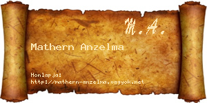 Mathern Anzelma névjegykártya